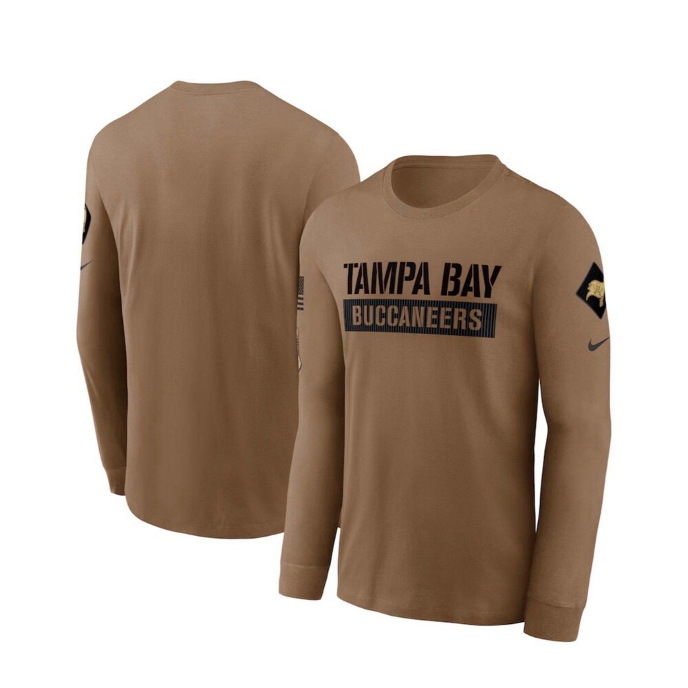 Tampa Bay Buccaneers Long Sleeve M Salute To Service Shirt Brown 3XL NWT